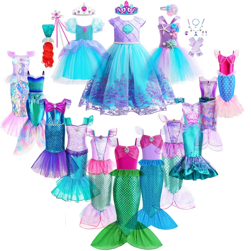 Baby Q Clothing - Mermaid Dress Girls Kids Cosplay Dresses