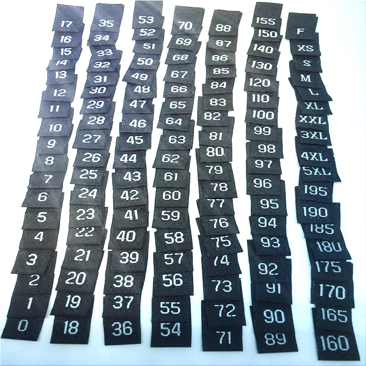 Baby Clothing Labels - Size Label Digital Number Label European