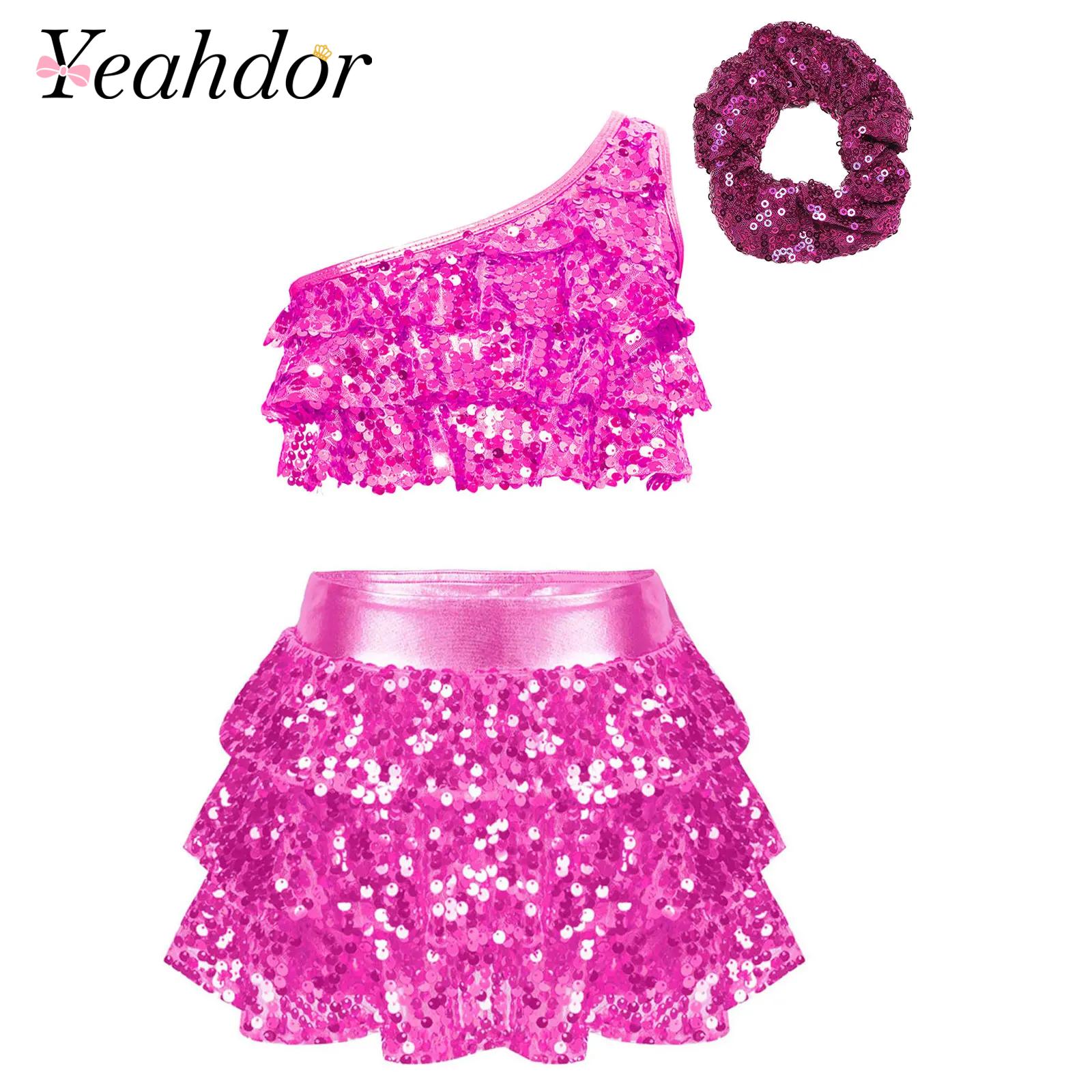 Kids Girls Shiny Sequins Latin - огляд і ціна Baby Q Clothing