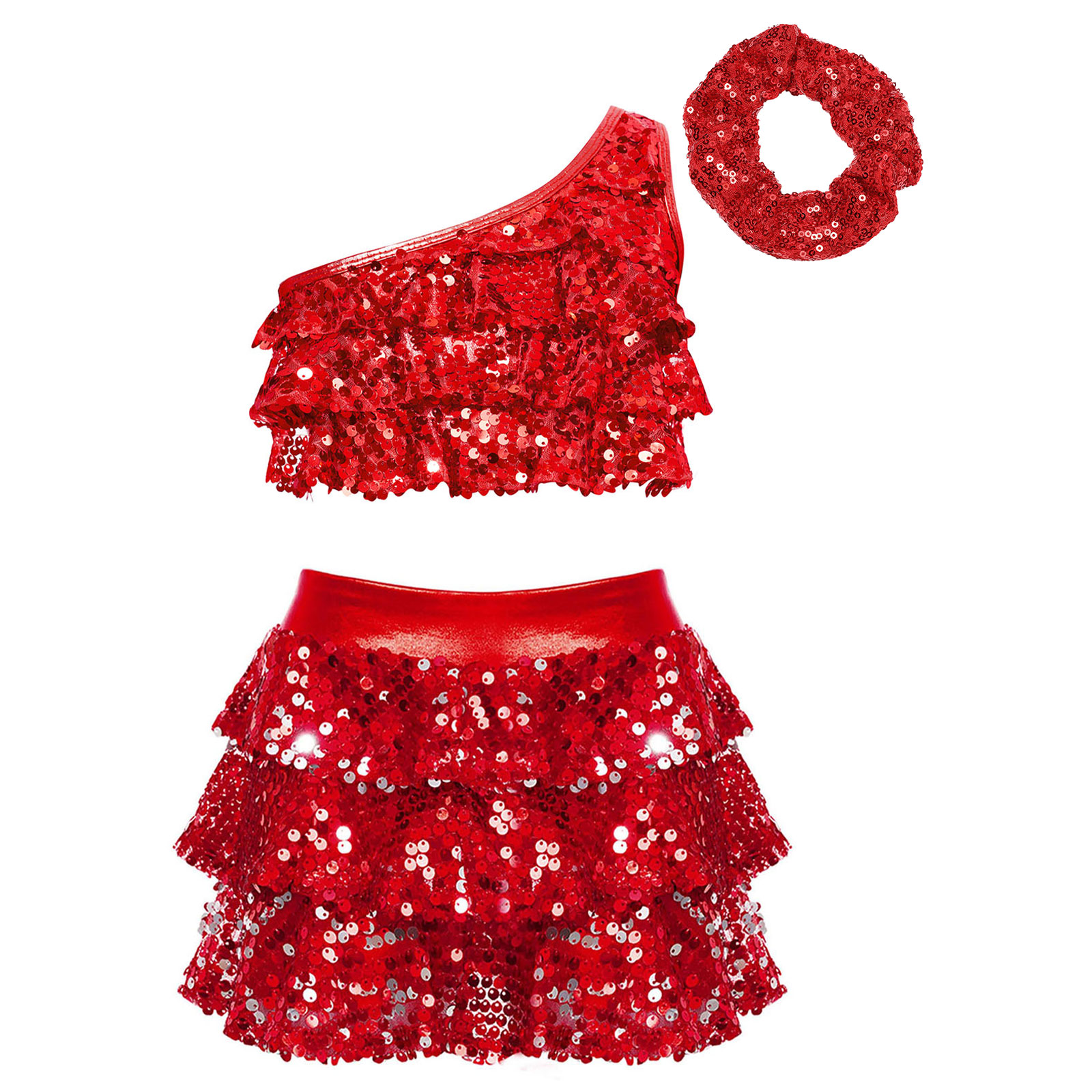 Kids Girls Shiny Sequins Latin - огляд і ціна Baby Q Clothing