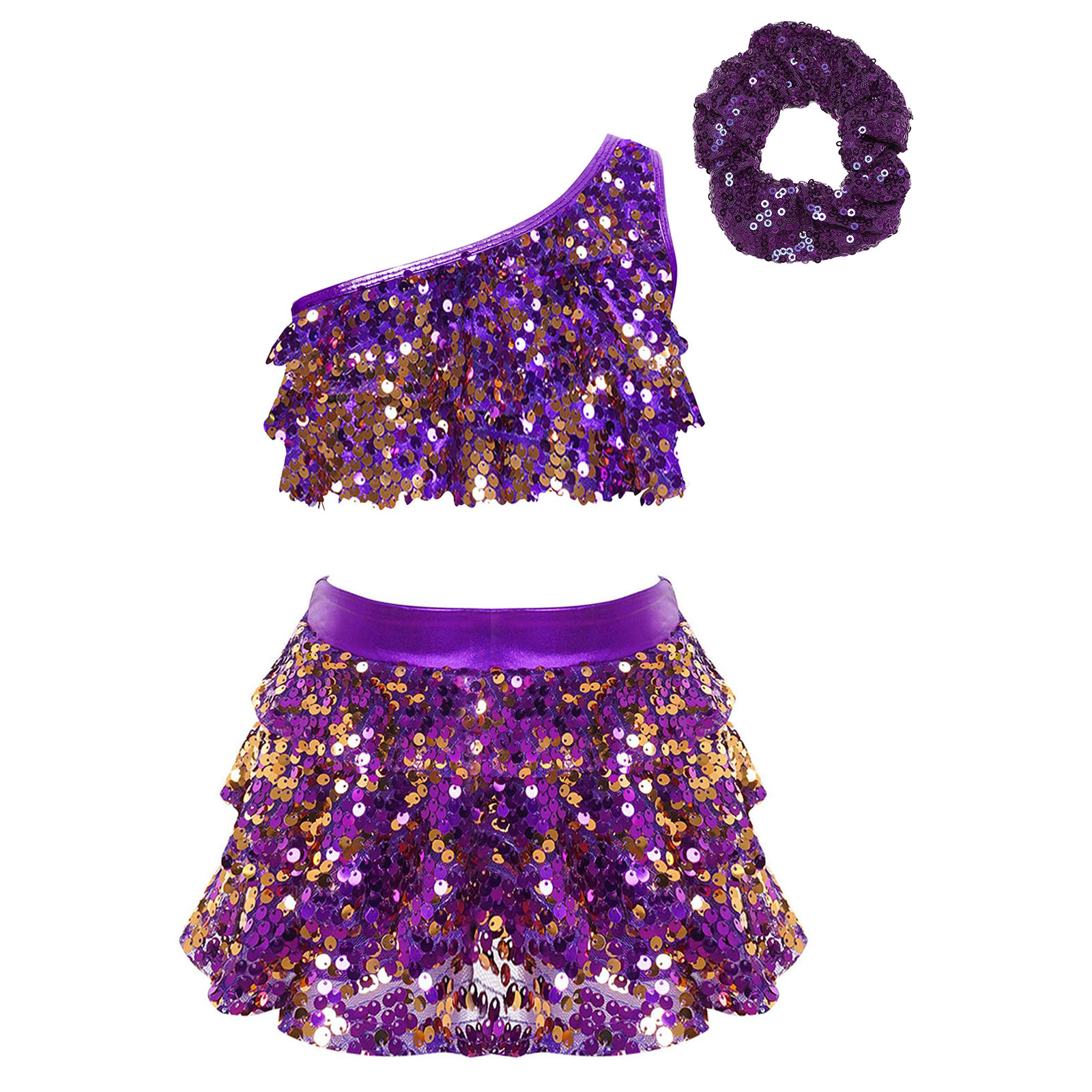 Kids Girls Shiny Sequins Latin - огляд і ціна Baby Q Clothing